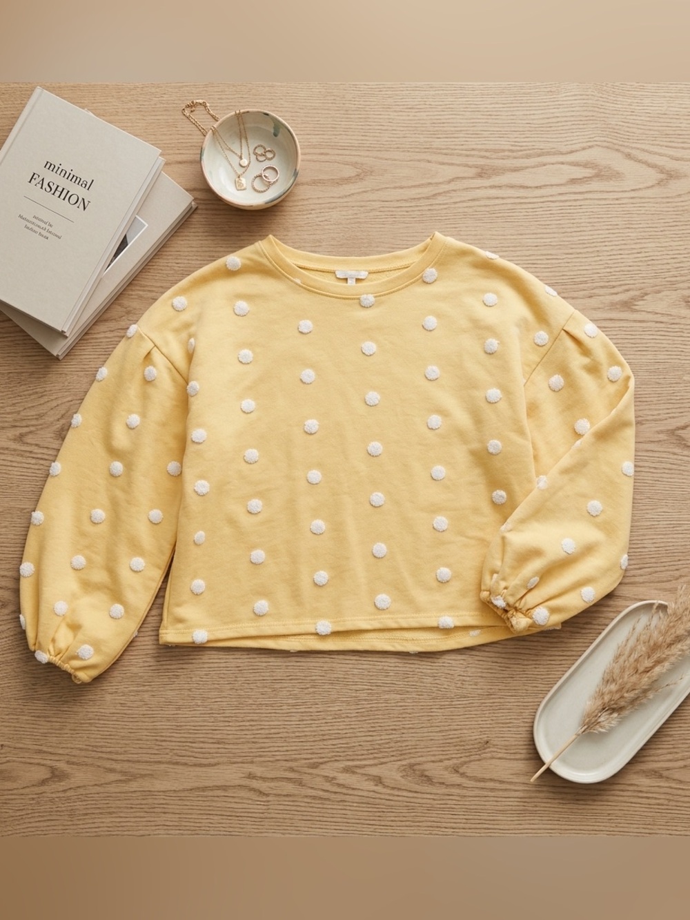 Blu Pepper Yellow Polka Dot Sweatshirt